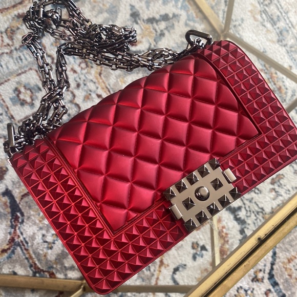 Red velvet medium handbag - Picture 3 of 6